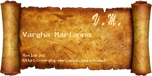 Vargha Marianna névjegykártya